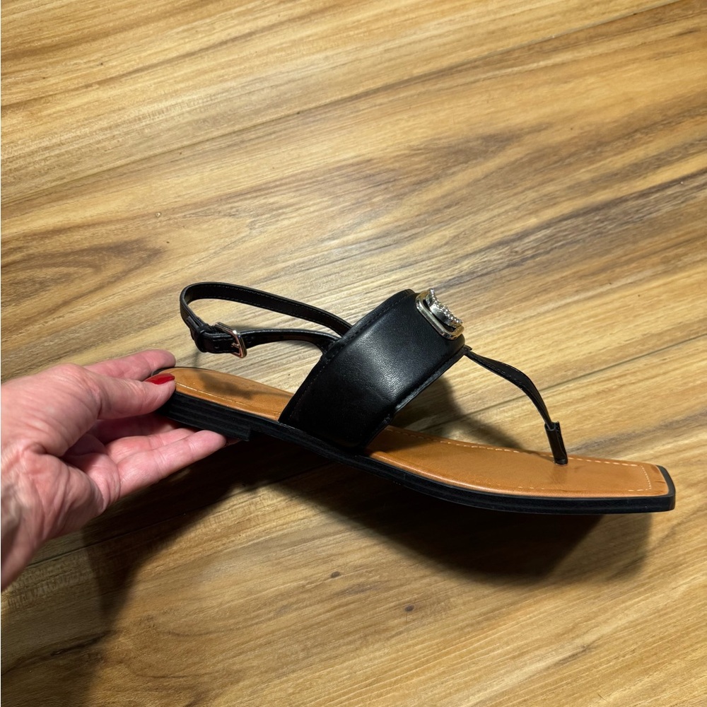 Guess Black Sandals with Gold Color Details - Picture 8 of 9